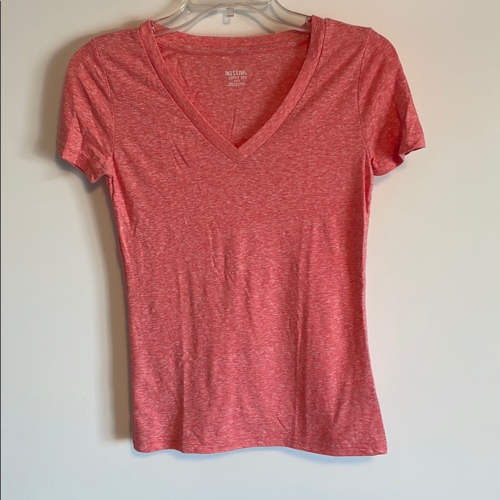 V-neck peach t-shirt